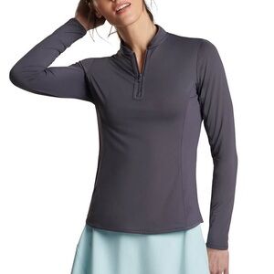 New  Peter MILLAR Women's Crown Sport Lightweight Sun Shirt Gray